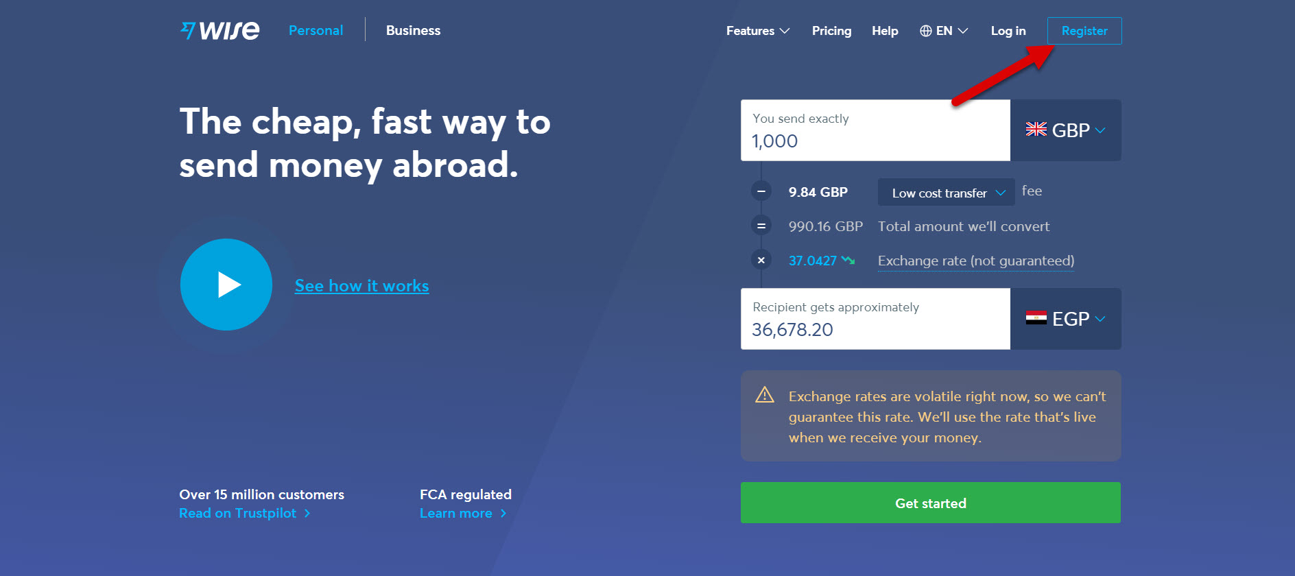 موقع  بنك Transferwise